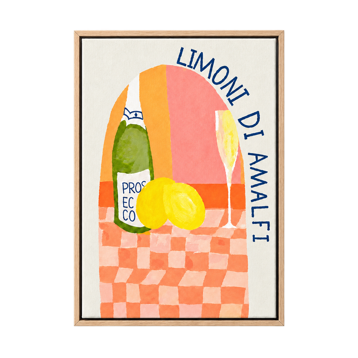Limoni di Amalfi artwork in our natural oak float frame